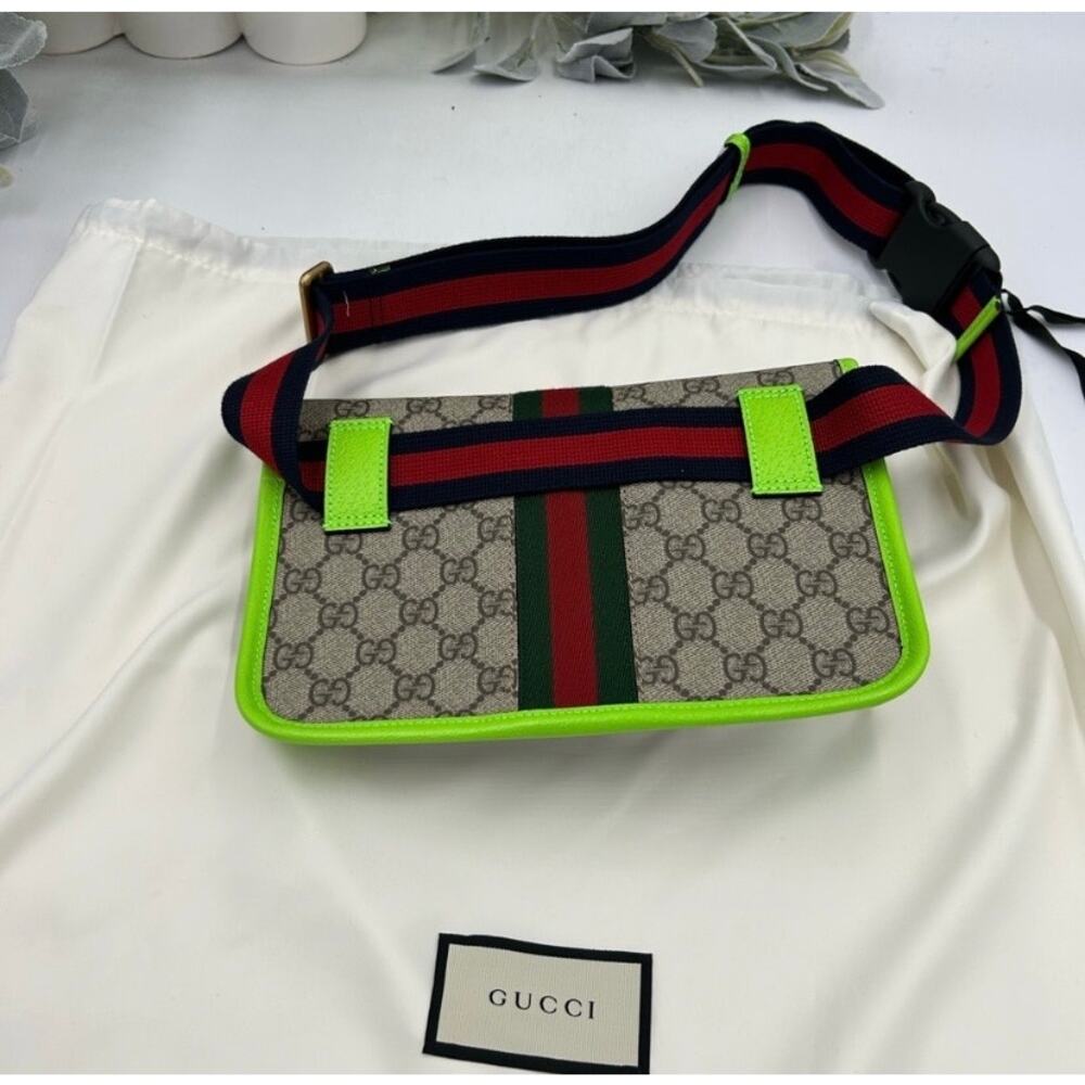 Women's Gucci GG Supreme OPHIDIA belt bag adjustable 80 cm made in Italy - Picture 6 of 10